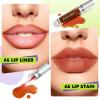 Glam Code Wipe-Off Lip Gloss, Non-Sticky Lip Stain Highly Pigmented Matte Lip Tint Waterproof Transfer-Resistant Long-lasting Lipstain Lightweight - 04# Caramel view 2