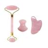 BMXIAJW Rose Quartz Face Jade Roller Massagers Guasha Set Gua Sha Tools Natural Stone Gouache Scraper for Massage Beauty Tool(Type 4) view 3