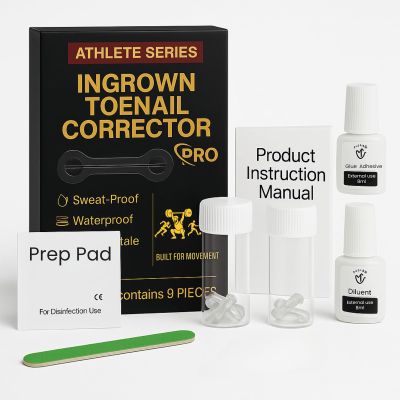 KmaxShip Ingrown Toenail Corrector for Athletes, Silver Sport Edition - Sweatproof & Waterproof Flexible Lift for Runners & Active Lifestyles, Ultra-Thin Comfortable Fit, Built for Movement(0.79 Inch)