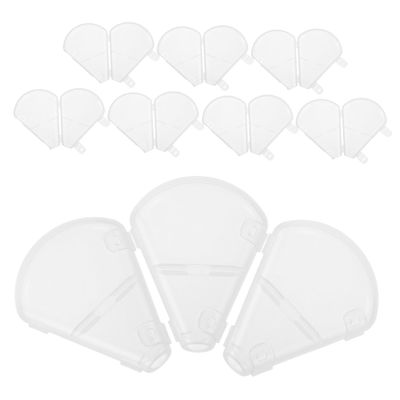 10pcs Makeup Brush Covers Plastic Dustproof Protective Cap Fan Shape Brush Head Holder for Travel Storage