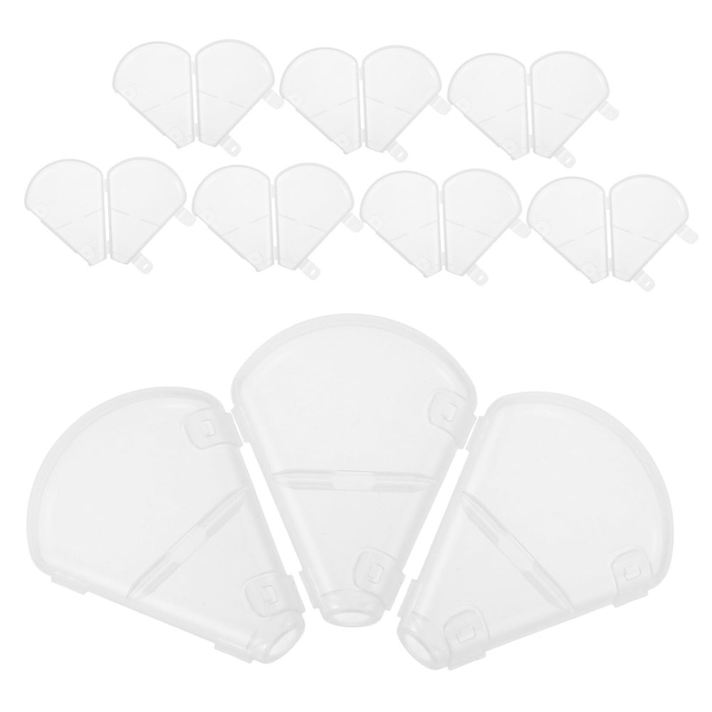 10pcs Makeup Brush Covers Plastic Dustproof Protective Cap Fan Shape Brush Head Holder for Travel Storage