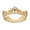 2 X Retro Bride Crown Baroque Dumb Golden Crystal King Hair Accessories New Headgear for Women(C) view 1