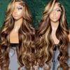 13x6 Body Wave Ombre Lace Front Wigs Human Hair for Women 180 Density 13x6 HD Transparent Lace Front Honey Blonde Wig Human Hair Pre Plucked with Baby Hiar 4/27 Color Glueless Wigs Human Hair 26 Inch view 2