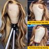 13x6 Body Wave Ombre Lace Front Wigs Human Hair for Women 180 Density 13x6 HD Transparent Lace Front Honey Blonde Wig Human Hair Pre Plucked with Baby Hiar 4/27 Color Glueless Wigs Human Hair 26 Inch view 4