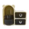360 Rotating Makeup Brush Holder Wall Mount Cosmetic Storage Cabinet Dressing Table Organizer White view 3