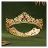 2 X Retro Bride Crown Baroque Dumb Golden Crystal King Hair Accessories New Headgear for Women(D) view 2
