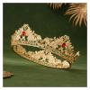 2 X Retro Bride Crown Baroque Dumb Golden Crystal King Hair Accessories New Headgear for Women(D) view 3