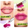 Glam Code Lip Stain Wipe-Off Lip Tint Waterproof Non-stick to Cup Transfer-Resistant, Smudge-Proof Easy Wipe Finish, High Pigment | All-Day Vibrant Kiss-Proof Lip Stain - 01# Rose Purple view 2