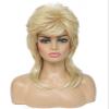 Cariniss Mullet Wig for Women Shoulder Length Synthetic Cosplay Wig 80s Wigs Halloween Cosplay Daily Hair Wigs (Light Blonde) view 1