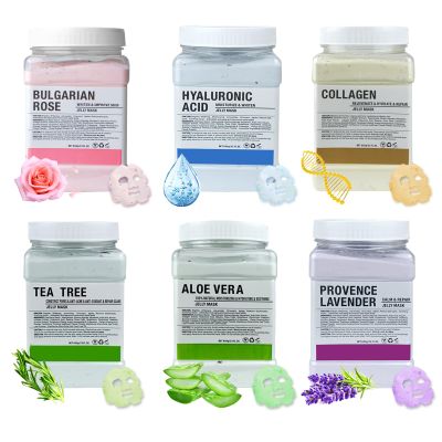 Angeland Jelly Mask for Facials Professional, Hydrating & Moisturizing Peel-Off Natural Gel Face Mask SkinCare, Professional Spa Use Jelly Face Masks, Deep Hydration & Glow 23 Fl Oz (6 Pcs)
