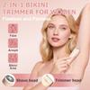 2 in 1 Bikini Trimmer for Women, Led Electric Dual Head Shaver Women, Rechargeable & Waterproof, Painless for Sensitive Skin, Electric Bikini Trimmer for Bikini Line & Pubic, Legs, Face, Underarms view 2