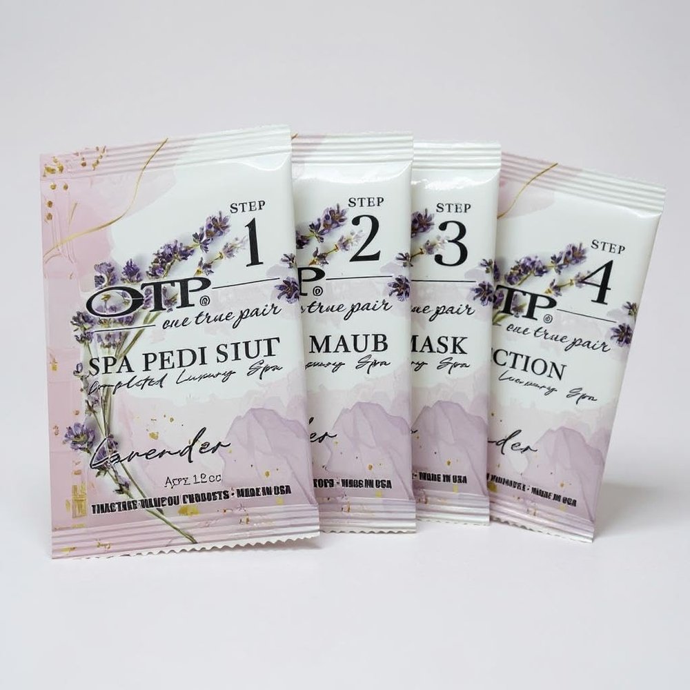OTP 4 in 1 Luxury Pedi Soak Kits-Lavender. Great for At Home or At Salon.