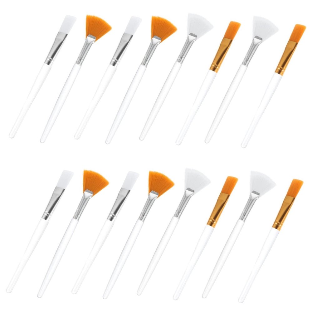 16pcs Facial Mask Applicator Brush Fan Shape Skin Treatment Brushes for Easy Application Clean Use Ergonomic Design for Mud Masks Skincare Routine