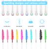 Grevosea 100 Pcs Spoolies for Eyelash Extensions, Diamond Lash Spoolies with Tube Disposable Mascara Wands Eyelash Brushes Eyebrow Applicator Makeup Tool (Mixed Color) view 3