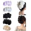 5Pcs Large Bow Bubble Clips,Large Claw Clips For Thick Hair,Chiffon Silk Flower Bow Hair Claw Jaw Clip, Thick Hairs Claw Clips For Fluffy Long Hairs(A) view 1