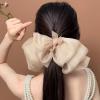 5Pcs Large Bow Bubble Clips,Large Claw Clips For Thick Hair,Chiffon Silk Flower Bow Hair Claw Jaw Clip, Thick Hairs Claw Clips For Fluffy Long Hairs(B) view 2