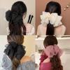 5Pcs Large Bow Bubble Clips,Large Claw Clips For Thick Hair,Chiffon Silk Flower Bow Hair Claw Jaw Clip, Thick Hairs Claw Clips For Fluffy Long Hairs(B) view 4