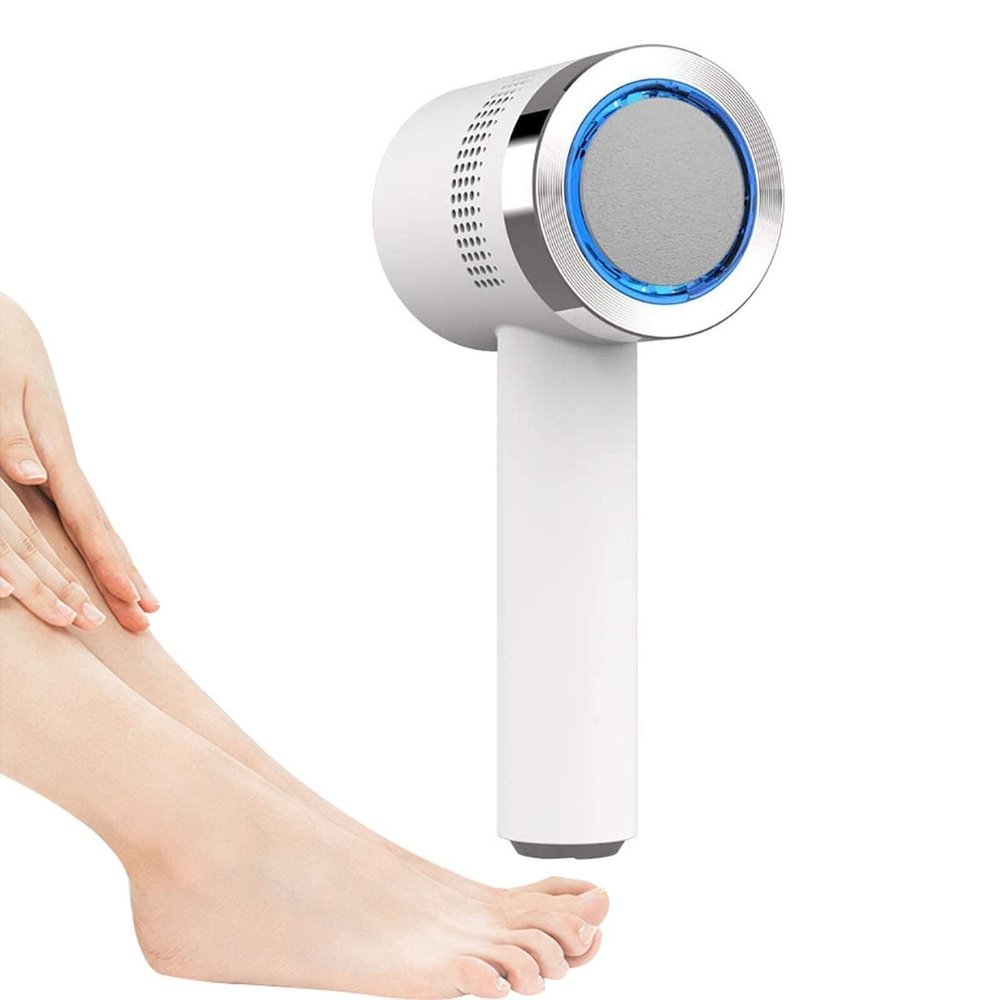 EZAGMWGFB Rechargeable Electric Callus Remover Pedicure Tool with Vacuum, Foot Files for Hard Skin Professional, Powerful Portable Foot Grinder for Foot Care with 3 Roller Heads(2pcs)