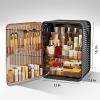 3 Tier Makeup Organizer with Brush Organizer, Transparent Skin Care Organizers with Magnetic Doors, Waterproof Dustproof Bathroom Makeup Organizer Cabinet, Lipstick Organizer(Black,Large) view 2