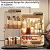 3 Tier Makeup Organizer with Brush Organizer, Transparent Skin Care Organizers with Magnetic Doors, Waterproof Dustproof Bathroom Makeup Organizer Cabinet, Lipstick Organizer(Black,Large) view 3