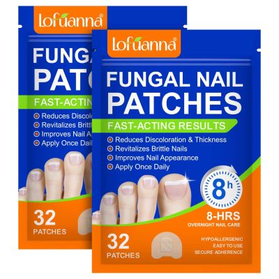 Toenail Treatment Extra Strength - 32 Pcs Nighttime Nail Patches, Overnight Toe Nail Treatments for Damaged Nails Foot Nails Repair and Care, 8-Hour Restores Healthy Appearance (2PCS)