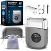 Electric Foil Shaver for Men Mini - Wet/Dry, IPX6 Waterproof, USB-C Fast Charge, Portable for Travel, Close Shave for Face & Beard, 3-Blade Foil Head, Extra 3-Blade Head, Travel Case(Soft Pouch) view 1