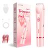CAFSOB Bikini Trimmer for Women, 2 in 1 Electric Razors for Women, Dermave Bikini Shaver, IPX7 Waterproof & Easy Cleaning, Ceramic Blade, 120 Min Cordless Runtime, Ultra Low Silent (Pink). view 1