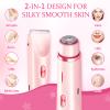 CAFSOB Bikini Trimmer for Women, 2 in 1 Electric Razors for Women, Dermave Bikini Shaver, IPX7 Waterproof & Easy Cleaning, Ceramic Blade, 120 Min Cordless Runtime, Ultra Low Silent (Pink). view 2