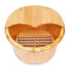 Cedar Wood Foot Bath Bucket with Massage Roller  Deep Soaking Tub for Home & Spa  Natural Heat Retention, Large 12.2" x 9.84" Size, Anti-Scratch Design  Ideal Gift for Relaxation view 1