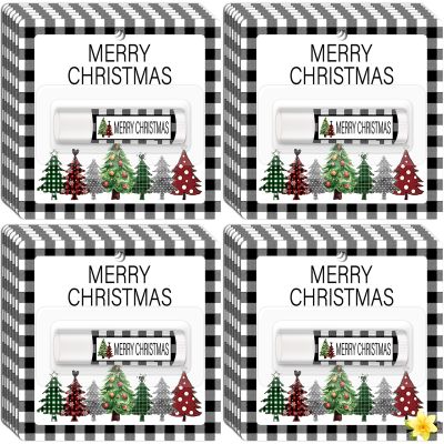 30 Pack Christmas Lip Balm Gift Bulk, Moisturizing Nourishing Lip Balm Appreciation Gift, Xmas Holiday Birthday Party Favors Stocking Stuffers for Women Men Coworker Employee Teacher (Christmas Tree)