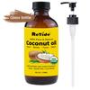 Organic Fractionated Coconut Oil, Cold Pressed Pure Liquid Carrier Oil with Pump, Hexane Free, Glass Bottle, 8 Fl Oz view 2