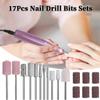 17 Pcs Nail Drill Bits Set,3/32'' Professional Nail Bits for Manicure Pedicure view 2