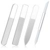4PCS Glass Nail File Set, Women Crystal Fingernail Buffers Long Double Sided Glass Nail Buffer Professional Care Tools Kit for Pedicure Fingernails Toenail Manicure Buffer Cuticle Trimmer view 1