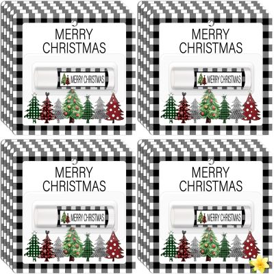 15 Pack Christmas Lip Balm Gift Bulk, Moisturizing Nourishing Lip Balm Appreciation Gift, Xmas Holiday Birthday Party Favors Stocking Stuffers for Women Men Coworker Employee Teacher (Christmas Tree)