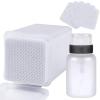200pcs Nail Cotton Pads, 1 Pull-Off Pump-Style Bottle Suitable for Nail Care Wipes, Nail Cleaning Pads, Mascara Extension Glue Cleaning Wipes, and Nail Care Product Sets (White) view 1
