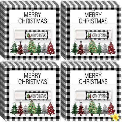 50 Pack Christmas Lip Balm Gift Bulk, Moisturizing Nourishing Lip Balm Appreciation Gift, Xmas Holiday Birthday Party Favors Stocking Stuffers for Women Men Coworker Employee Teacher (Christmas Tree)