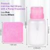 400pcs Nail Cotton Pads, 1 Pull-Off Pump-Style Bottle Suitable for Nail Care Wipes, Nail Cleaning Pads, Mascara Extension Glue Cleaning Wipes, and Nail Care Product Sets (Pink + White) view 2