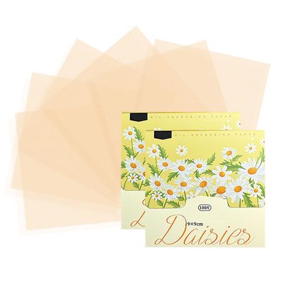 BOROLA 200 Sheets Oil Blotting Paper PLUS 9x9cm for Face, Extra-Large Soft Absorbing Pads for Face Shine Control, Portable Oil Absorbing Tissues for All Skin Types(Chamomile Scents)