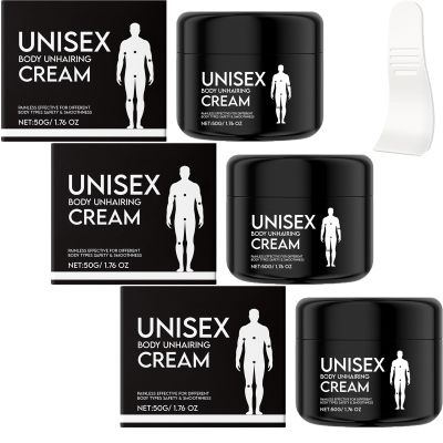 Rosino Unisex Body Unhairing Cream, Painless Hair Removal for Men Women, Flawless Soothing Depilatory Cream Remove Unwanted Hair In Intimate/Private Area, Gentle & Fast Acting (3Pcs)