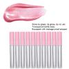 10 Pcs 2.5ml Refillable Lip Gloss Bottle DIY Empty Lip Balm Tube Container Makeup Tool Accessory Transparent Black Pink Lid Leak Proof Stopper (pink) view 4