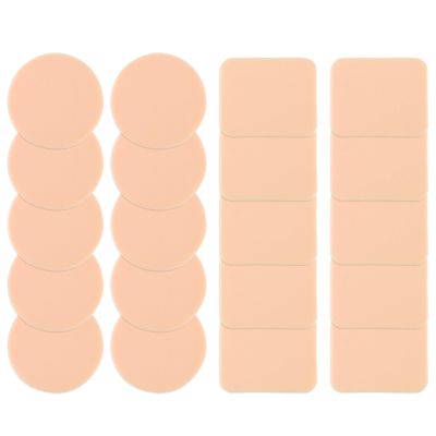 20 Pcs Makeup Sponges, Round and Square Foam Pad Applicator Facial Cosmetic Powder Puff Foundation Blender for All Skin Types, Dry and Wet Dual Use