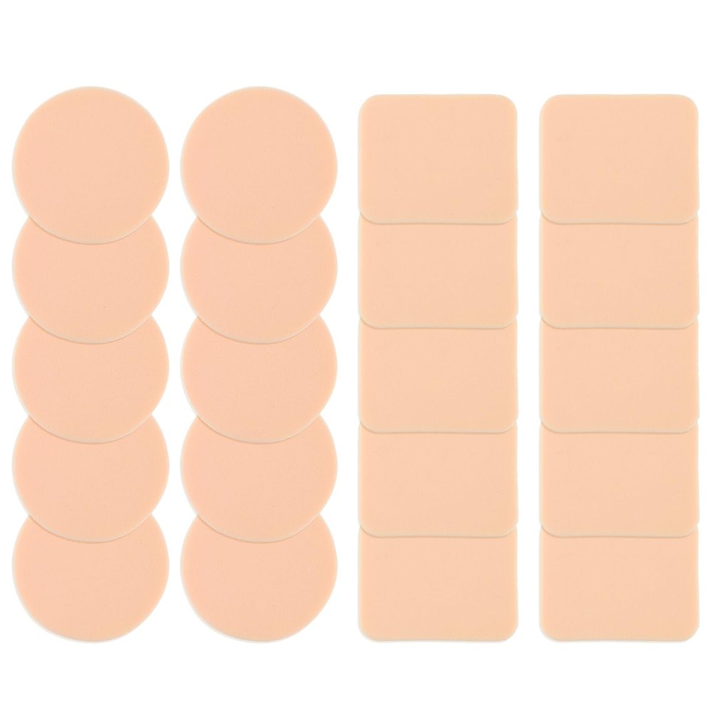 20 Pcs Makeup Sponges, Round and Square Foam Pad Applicator Facial Cosmetic Powder Puff Foundation Blender for All Skin Types, Dry and Wet Dual Use