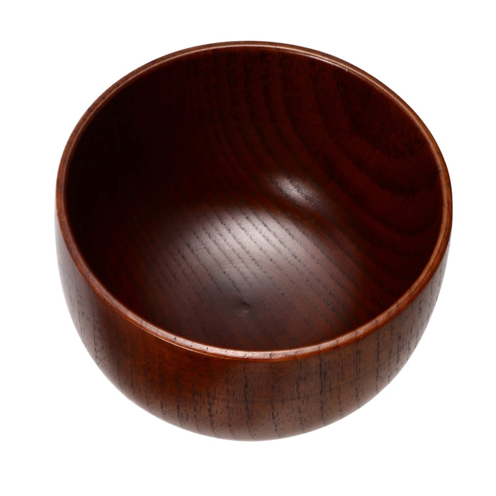 Beaupretty Wooden Shaving Soap Bowl Mug Thick Polished Wood Shave Soap Container with Solid Handle for Men Traditional Dense Lather Foam Whipping