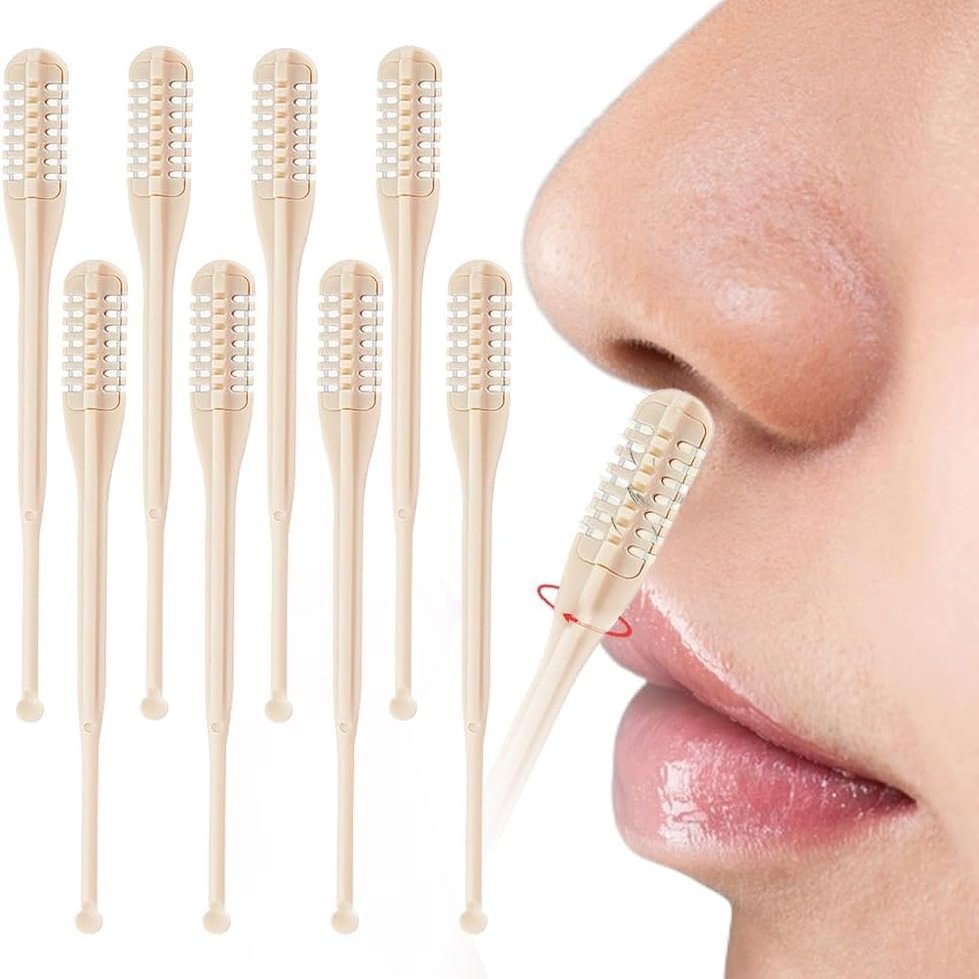 2-in-1 Nasal Hair Cutter,Double-Sided Nose Hair Trimmer with Ear Picker for Men and Women, 360 Rotating Nose Hair Removal Tool (8)