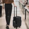 BFDIEEM Makeup Rolling Train Case Large Storage Cosmetic Trolley, Professional Cosmetic Organizer Box with Detachable Wheels 14.17 * 10.24 * 18.9in, Salon Barber Case Traveling Cart Trunk, Black view 2