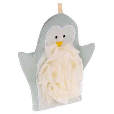 Beaupretty Exfoliating Bath Mitten Glove for Skin Cleaning Dual Sided Cartoon Thickened Blue Bathing Mitts for Adults and Soft Scrubbing Mitt for