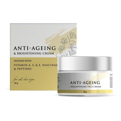 BT Anti Ageing & Brightening Cream with Niacinamide, Vitamin-A & C & Peptides | Minimizes Fine Lines & Wrinkles, Improve Collagen & Skin Elasticity | for Men & Women | 50g