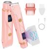 Bikini Trimmer for Women,Dual Head Electric Shaver with Hypoallergenic Ceramic Blades,Waterproof Bikini Razors with Cordless USB Rechargeable Led Display,for Armpit Leg Body Facial Wet & Dry Use,Pink view 1