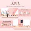 Bikini Trimmer for Women,Dual Head Electric Shaver with Hypoallergenic Ceramic Blades,Waterproof Bikini Razors with Cordless USB Rechargeable Led Display,for Armpit Leg Body Facial Wet & Dry Use,Pink view 2