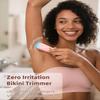 Bikini Trimmer for Women,Dual Head Electric Shaver with Hypoallergenic Ceramic Blades,Waterproof Bikini Razors with Cordless USB Rechargeable Led Display,for Armpit Leg Body Facial Wet & Dry Use,Pink view 3